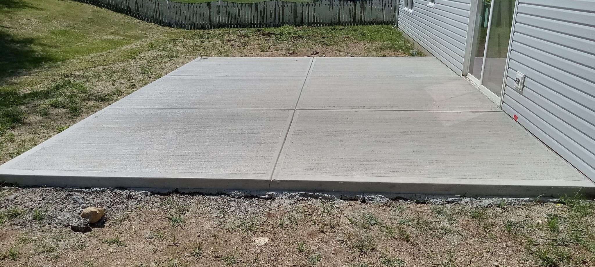 backyard with a beautiful concrete patio